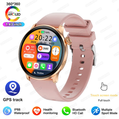 2026New Smart Watch Women 1.43"Ultra-thin AMOLED HD Screen Sport Fitness Bracelet Custom Watch Face Voice Call Ladies Smartwatch