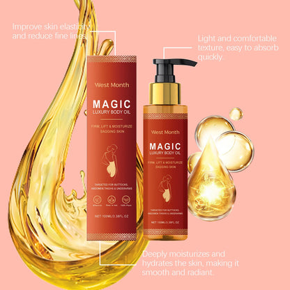 Magic Luxury Body Firming Oil Deep Moisturizing Hydrates Softens Tightens Skin Chest Thigh Massage Care Nourishing Body Oil
