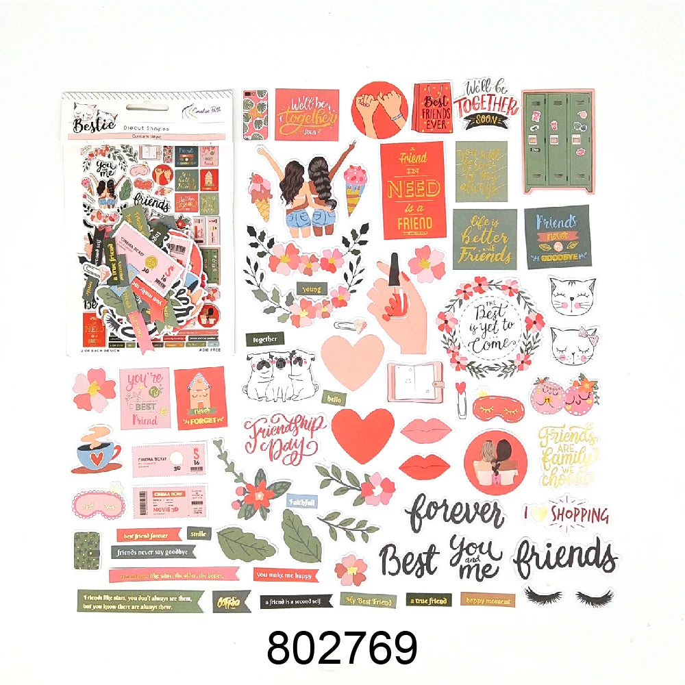 Creative Path Scrapbooking Diecut Paper Cutouts Vintage Die Cuts Ephemera Shapes For Journaling DIY Crafting Planner Card Making