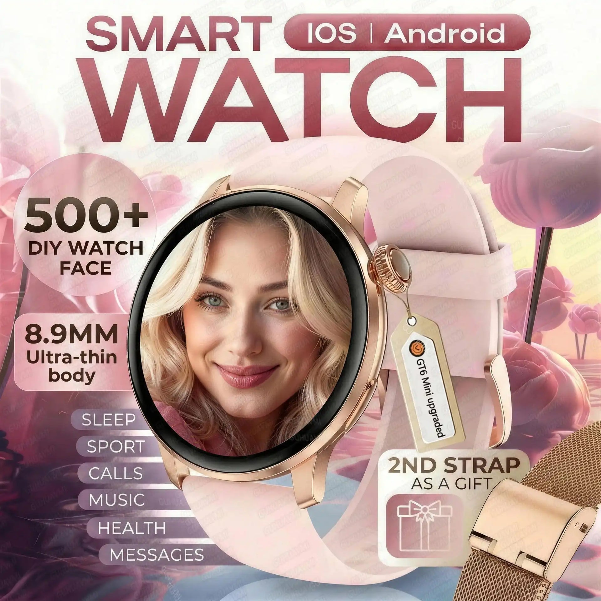 2026New Smart Watch Women 1.43"Ultra-thin AMOLED HD Screen Sport Fitness Bracelet Custom Watch Face Voice Call Ladies Smartwatch