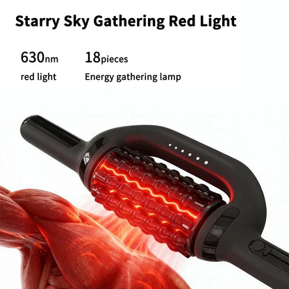 Electric Roller Massage Impactor With Red Light Heat Function Deep Muscle Relaxation Relieves Overall Fatigue Rechargeable