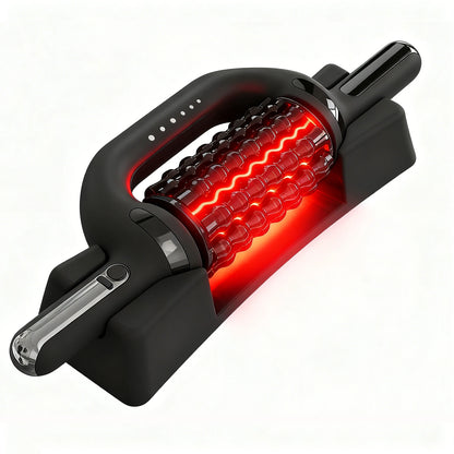 Electric Roller Massage Impactor With Red Light Heat Function Deep Muscle Relaxation Relieves Overall Fatigue Rechargeable
