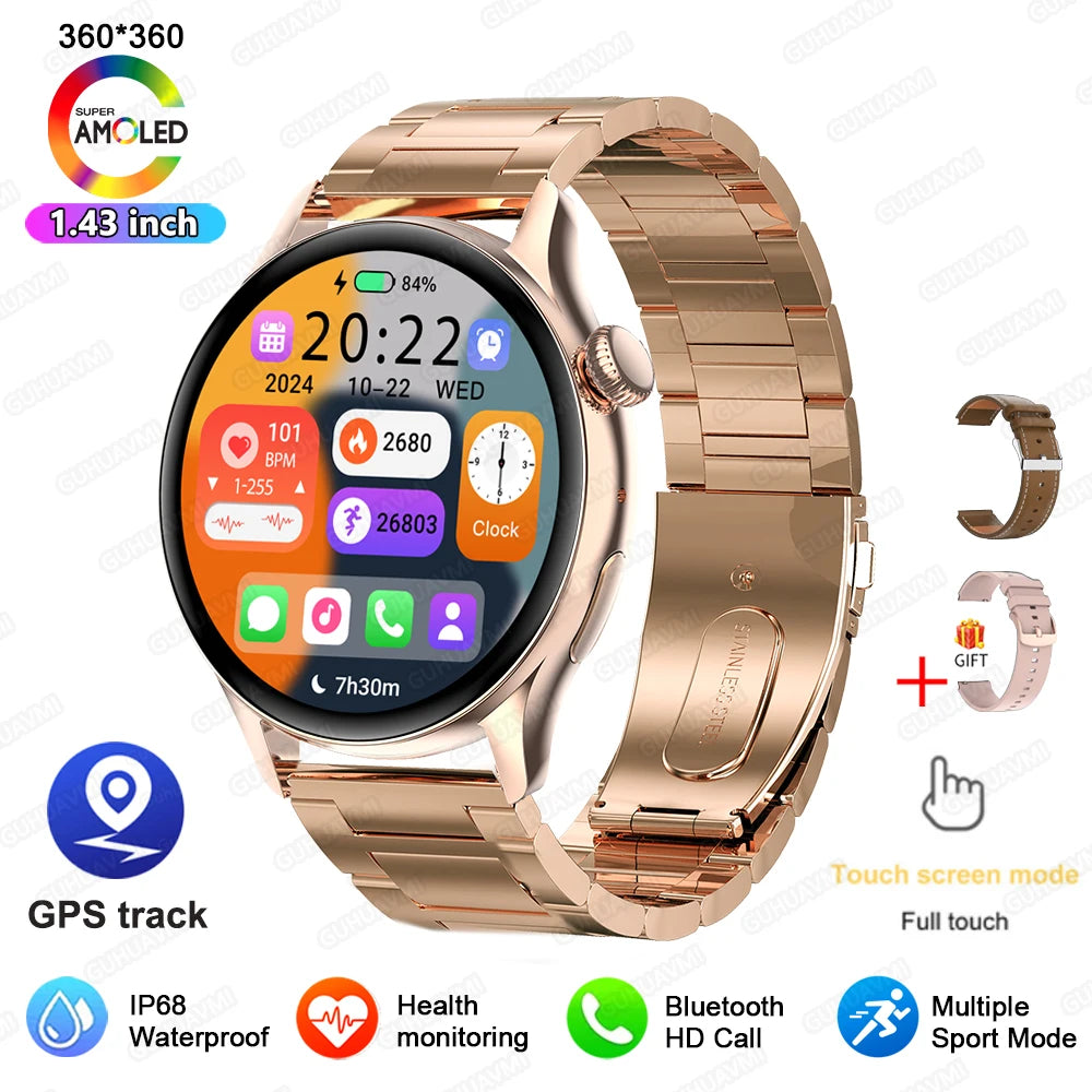 2026New Smart Watch Women 1.43"Ultra-thin AMOLED HD Screen Sport Fitness Bracelet Custom Watch Face Voice Call Ladies Smartwatch