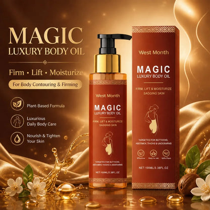 Magic Luxury Body Firming Oil Deep Moisturizing Hydrates Softens Tightens Skin Chest Thigh Massage Care Nourishing Body Oil