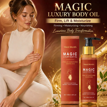 Magic Luxury Body Firming Oil Deep Moisturizing Hydrates Softens Tightens Skin Chest Thigh Massage Care Nourishing Body Oil