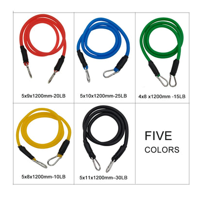 YOUGLE 11pcs/set Pull Rope Fitness Exercises Resistance Bands Latex Tubes Pedal Excerciser Body Training Workout Yoga