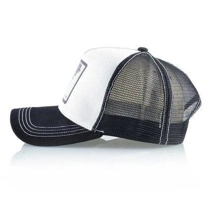 Men's Baseball Cap Fashion Snapback Hat With Dragon Patch Casual Cotton Dad Hats Breathable Mesh Trucker Caps Men Hip Hop Bones