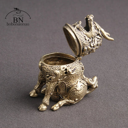 Incense Burner Bronze Antique Mythical Beast Creative Home Decor Dragon Incense Holder Censer Office Desk Ornaments Decorations