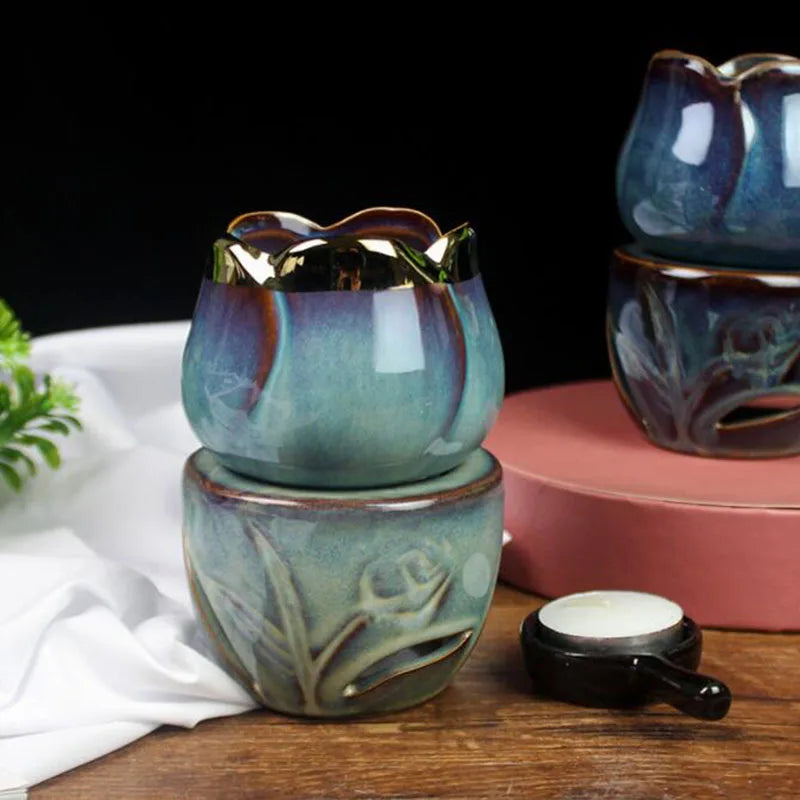 Large Capacity Splited Aroma Burner Candle Aromatherapy Lamp Essential Oil Burner Exquisite Gift Living Room Home Decor