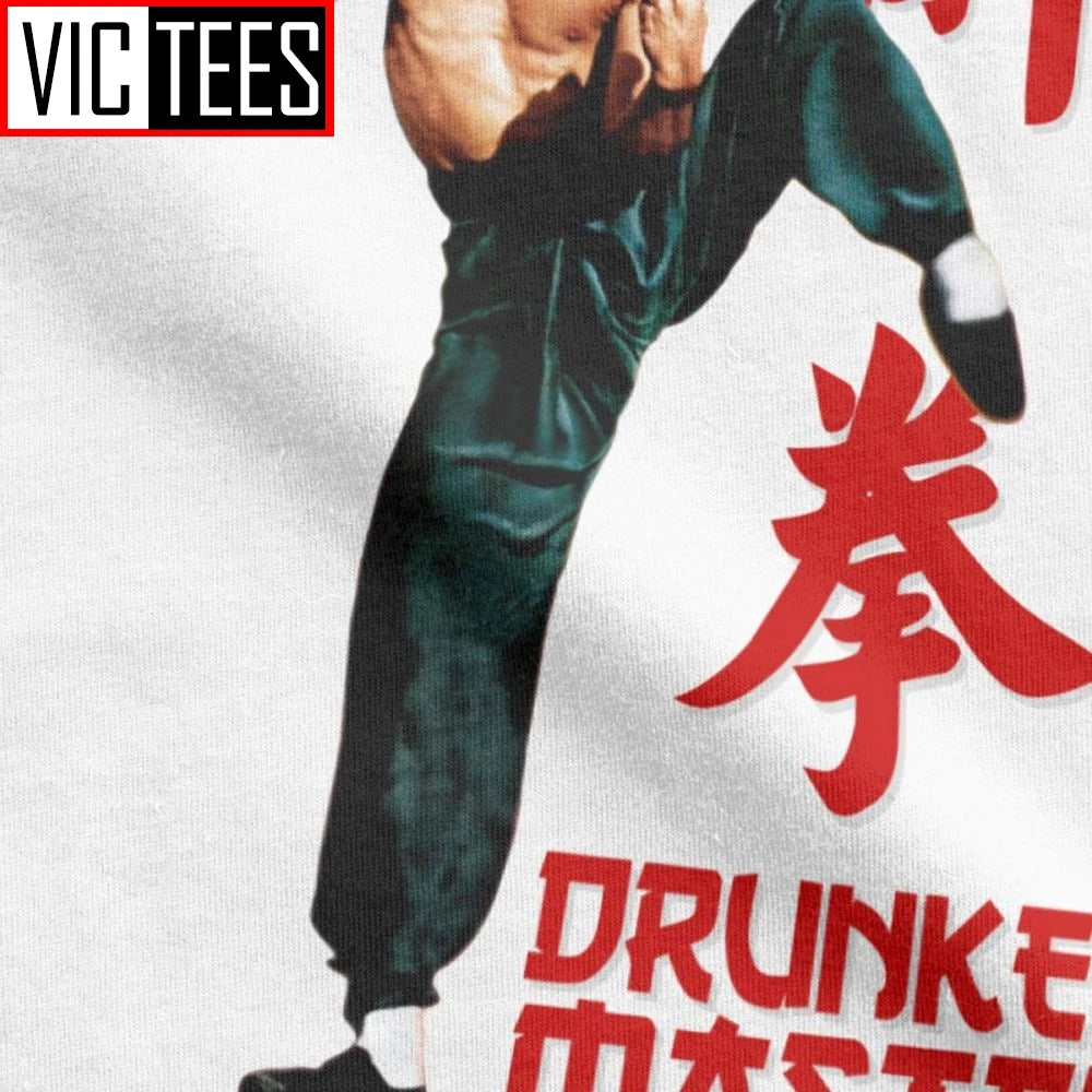 Jackie Chan Drunken Master T-Shirts Men Pure Cotton T Shirt Movie Chinese Dragon China Kung Fu Fight Tees New
