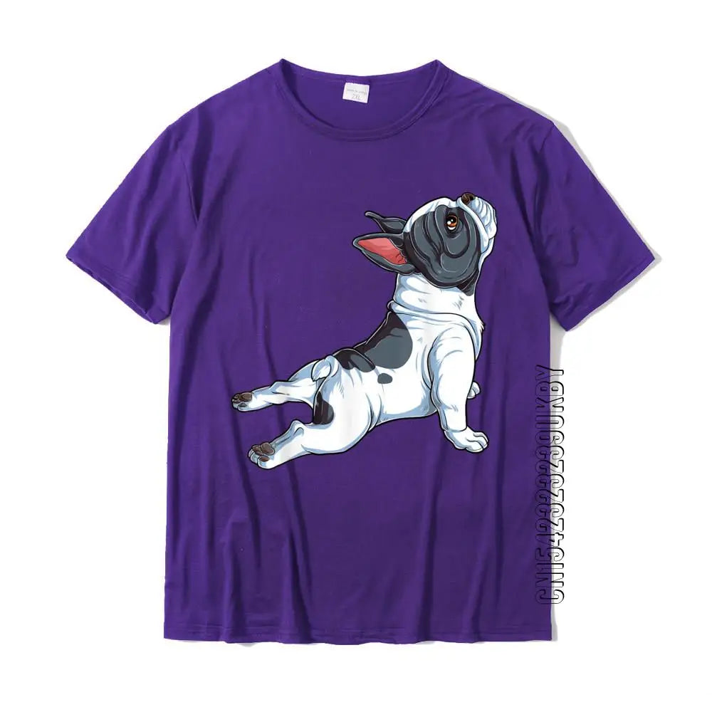 French Bulldog Yoga T Shirt Frenchie Namaste Men Funny Gift T-Shirt Casual Tshirts Tops & Tees Cotton Men Fashionable