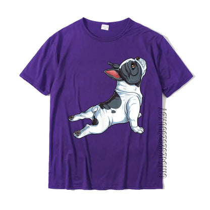 French Bulldog Yoga T Shirt Frenchie Namaste Men Funny Gift T-Shirt Casual Tshirts Tops & Tees Cotton Men Fashionable