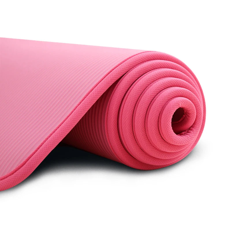 YECOKISO 10MM Extra Thick 183cmX61cm Yoga Mats NRB Non-slip Exercise Mat Fitness Tasteless Pilates Workout Gym Mats with Bandage