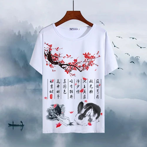 Chinese Animal Zodiac Signs 3D Printed Ink Painting T-shirt Twelve Constellations Dragon Tiger Wash Painting Tops for Adult