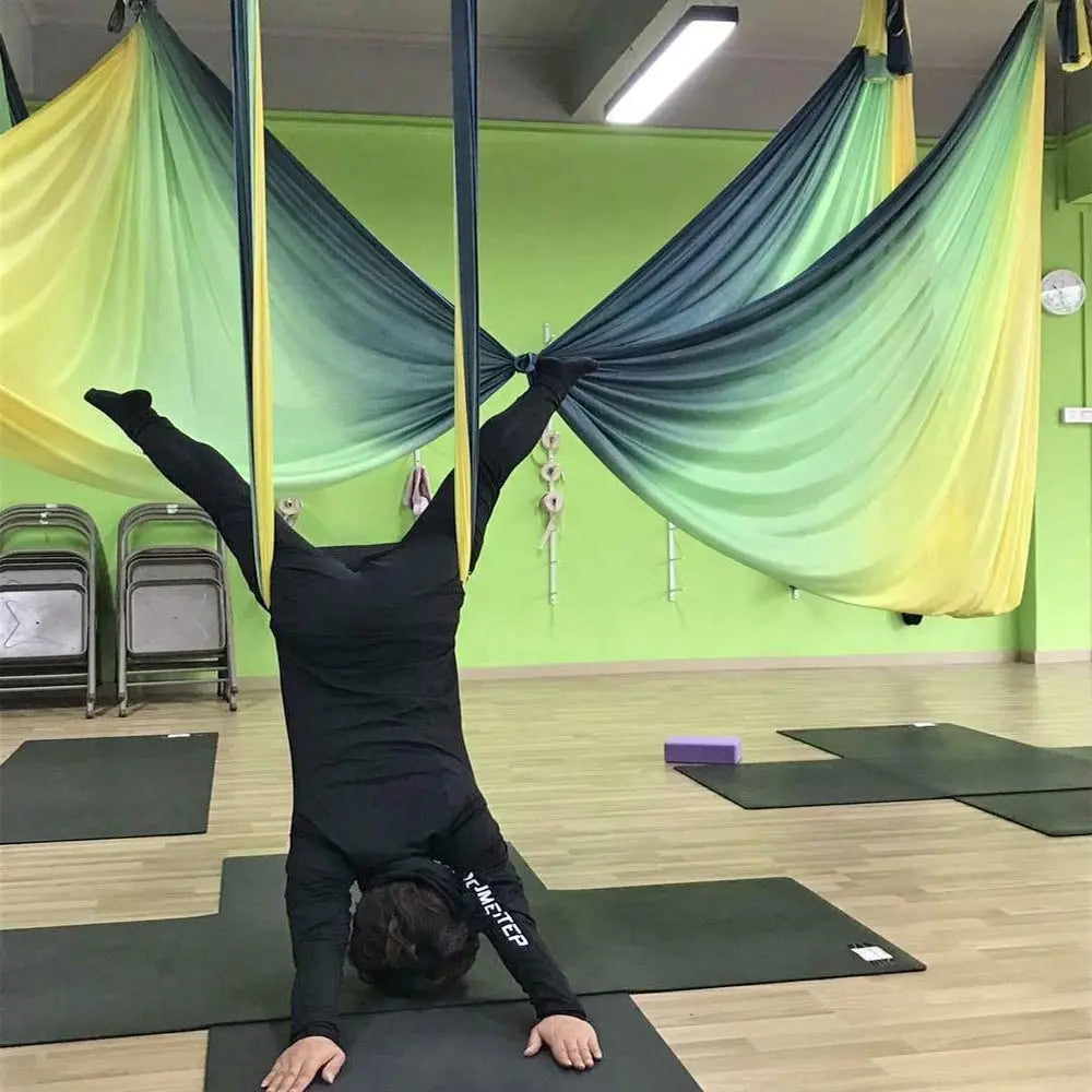 Yoga Hammock Color Gradient Space Yoga Anti-Gravity Traction Strength Training Stretch Training Yoga Fitness Equipment