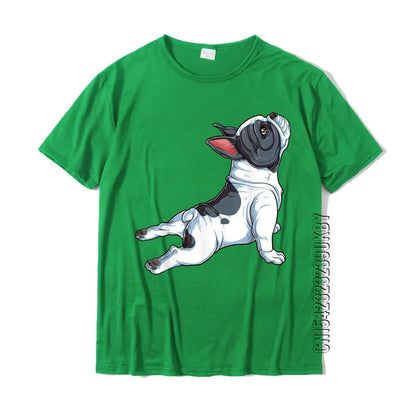 French Bulldog Yoga T Shirt Frenchie Namaste Men Funny Gift T-Shirt Casual Tshirts Tops & Tees Cotton Men Fashionable