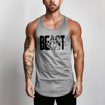 Summer Brand Fitness Tank Top Men Bodybuilding 2023 Gyms Clothing Fitness Men Shirt slim fit Vests Mesh Singlets Muscle Tops