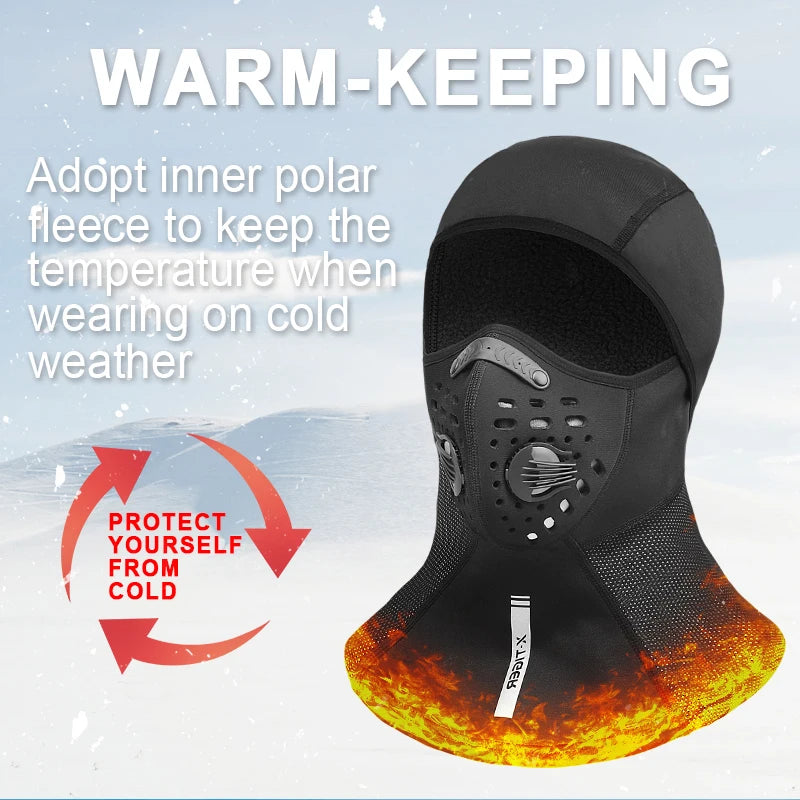 X-TIGER Winter Cycling Cap Fleece Thermal Full Face Cover Windproof Anti-Dust Cycling Mask Balaclava Skiing Skating Hat