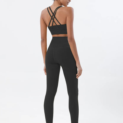 TRY TO BN Yoga Set Fitness Sports Bra Naked Leggings Women's Tracksuit Sportwear Breathable Workout Two Pieces Suit Gym Clothing