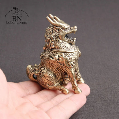 Incense Burner Bronze Antique Mythical Beast Creative Home Decor Dragon Incense Holder Censer Office Desk Ornaments Decorations