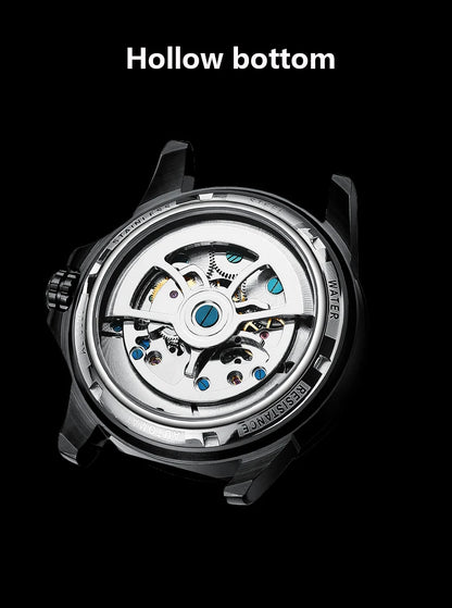 AILANG 2020 new men's watch double tourbillon watch automatic hollow machine watch silicone belt section men's luminous waterpro