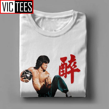 Jackie Chan Drunken Master T-Shirts Men Pure Cotton T Shirt Movie Chinese Dragon China Kung Fu Fight Tees New