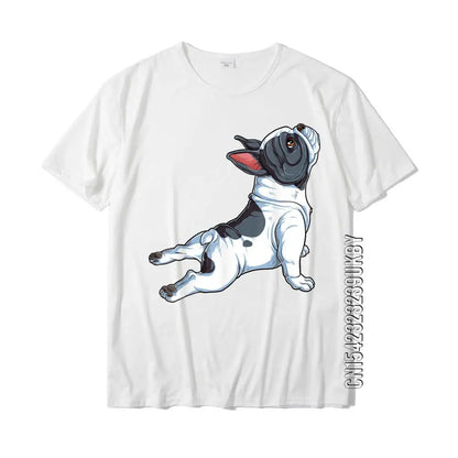 French Bulldog Yoga T Shirt Frenchie Namaste Men Funny Gift T-Shirt Casual Tshirts Tops & Tees Cotton Men Fashionable