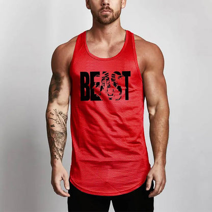 Summer Brand Fitness Tank Top Men Bodybuilding 2023 Gyms Clothing Fitness Men Shirt slim fit Vests Mesh Singlets Muscle Tops