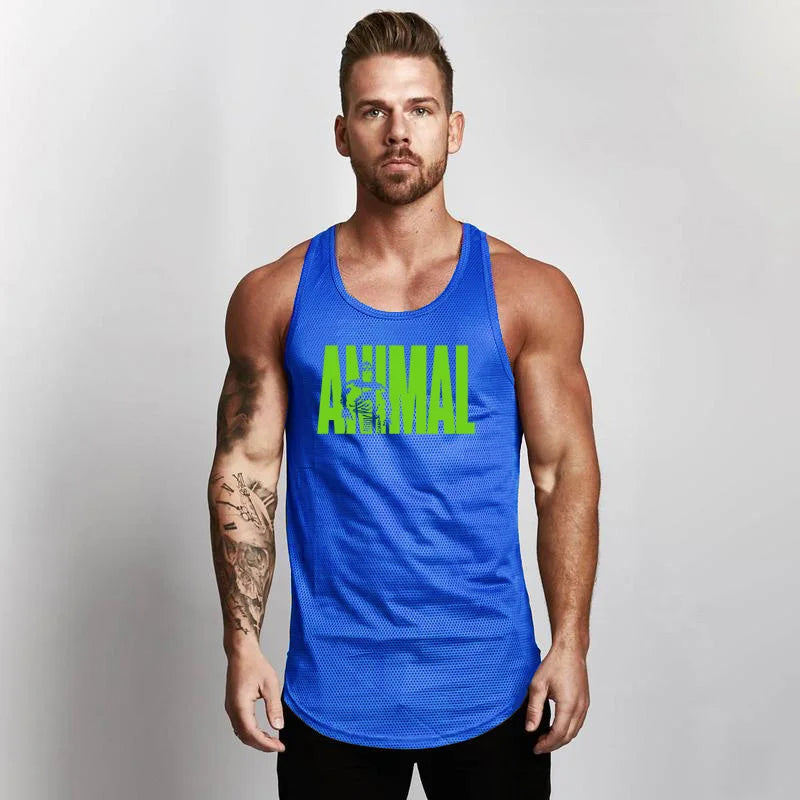 Summer Brand Fitness Tank Top Men Bodybuilding 2023 Gyms Clothing Fitness Men Shirt slim fit Vests Mesh Singlets Muscle Tops