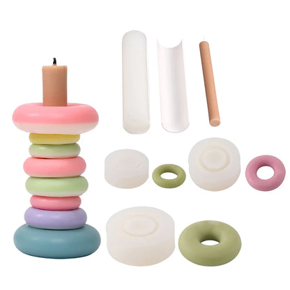Boowan Nicole Modular Silicone Candle Mold Handmade Stackable Aromatherapy Candle Mould Home Decoration Tools