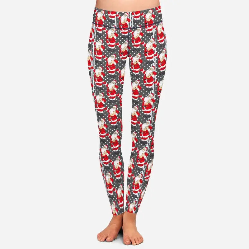 LETSFIND New Arrival Winter Woman Christmas Series Printing Leggings Fashion Elegant High Waist Woman Fitness Warm Leggings