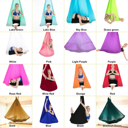 20 Color Aerial Yoga Hammock 4/5/6/7*2.8M Yoga Flying Swing for Anti-gravity Yoga Inversions Yoga Sling