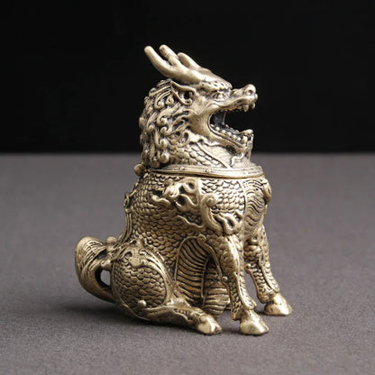 Incense Burner Bronze Antique Mythical Beast Creative Home Decor Dragon Incense Holder Censer Office Desk Ornaments Decorations