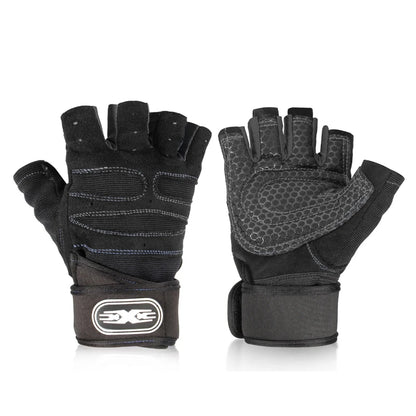 Men Women Gym Gloves Half Finger Cycling Gloves Fitness Weight Lifting Body Building Training Sports Exercise Workout Gloves