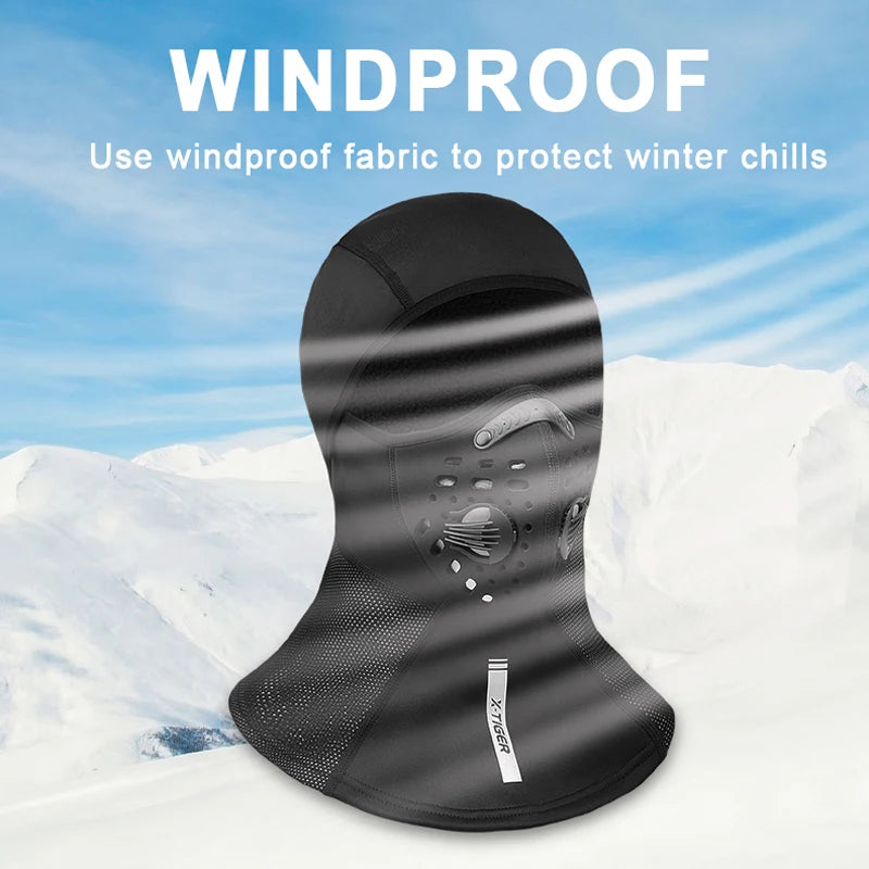 X-TIGER Winter Cycling Cap Fleece Thermal Full Face Cover Windproof Anti-Dust Cycling Mask Balaclava Skiing Skating Hat