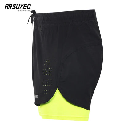 ARSUXEO Men's Cycling Shorts Quick Drying Sweatpants With Pocket Loose Fitness Sports Shorts Breathable Mountain Bike Shorts