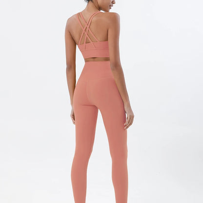 TRY TO BN Yoga Set Fitness Sports Bra Naked Leggings Women's Tracksuit Sportwear Breathable Workout Two Pieces Suit Gym Clothing