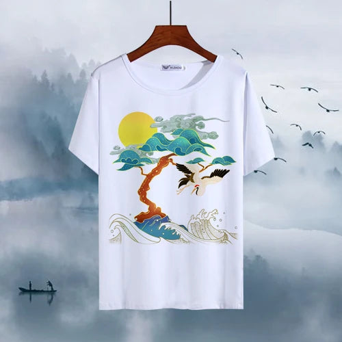 Chinese Animal Zodiac Signs 3D Printed Ink Painting T-shirt Twelve Constellations Dragon Tiger Wash Painting Tops for Adult