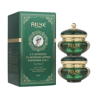 AILKE Retinol Brightening, Anti Wrinkles Cream, For Black, Dark, Brown, Caramel Skin, Lighten Skin Tone, Whitening Face Care Set