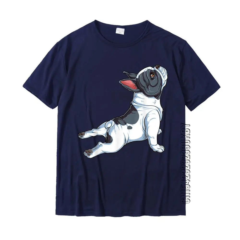 French Bulldog Yoga T Shirt Frenchie Namaste Men Funny Gift T-Shirt Casual Tshirts Tops & Tees Cotton Men Fashionable