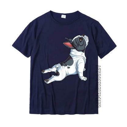 French Bulldog Yoga T Shirt Frenchie Namaste Men Funny Gift T-Shirt Casual Tshirts Tops & Tees Cotton Men Fashionable