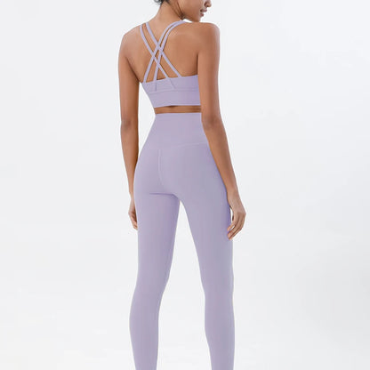 TRY TO BN Yoga Set Fitness Sports Bra Naked Leggings Women's Tracksuit Sportwear Breathable Workout Two Pieces Suit Gym Clothing
