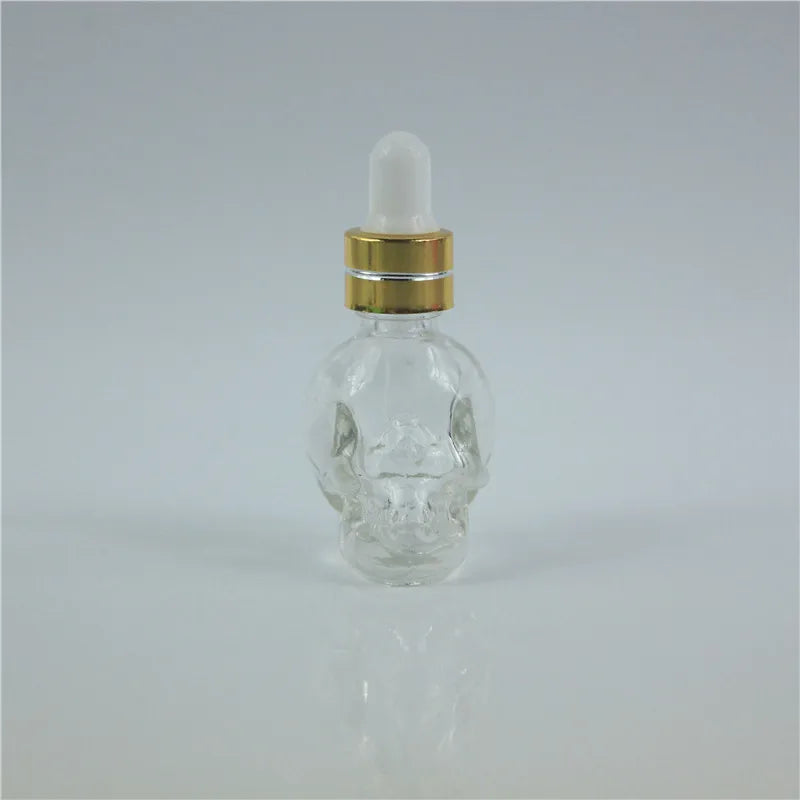 20pcs 8ML Skull-Shaped Glass Dropper Bottles for Essential Oils Aromatherapy Lab - Glass Eye Dropper Pipettes