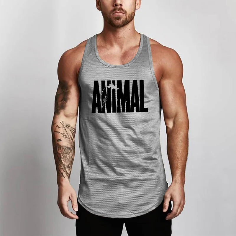 Summer Brand Fitness Tank Top Men Bodybuilding 2023 Gyms Clothing Fitness Men Shirt slim fit Vests Mesh Singlets Muscle Tops