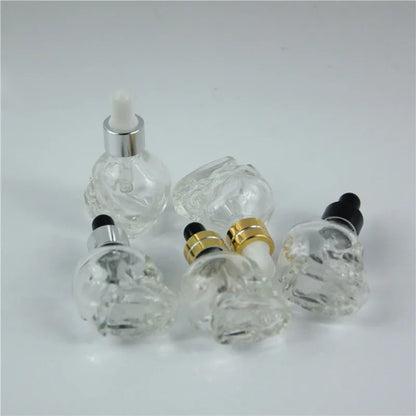20pcs 8ML Skull-Shaped Glass Dropper Bottles for Essential Oils Aromatherapy Lab - Glass Eye Dropper Pipettes