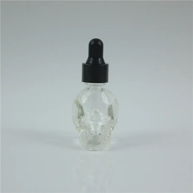 20pcs 8ML Skull-Shaped Glass Dropper Bottles for Essential Oils Aromatherapy Lab - Glass Eye Dropper Pipettes