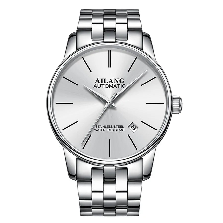 AILANG Brand Ultra-thin dial Fashion Simple Watches Luxury Men's Mechanical Sports Wrist Watch Leather Male Clock Montre Homme