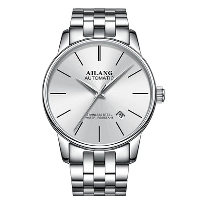 AILANG Brand Ultra-thin dial Fashion Simple Watches Luxury Men's Mechanical Sports Wrist Watch Leather Male Clock Montre Homme