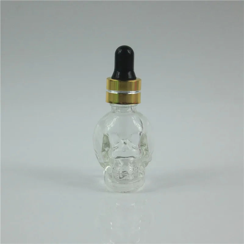 20pcs 8ML Skull-Shaped Glass Dropper Bottles for Essential Oils Aromatherapy Lab - Glass Eye Dropper Pipettes