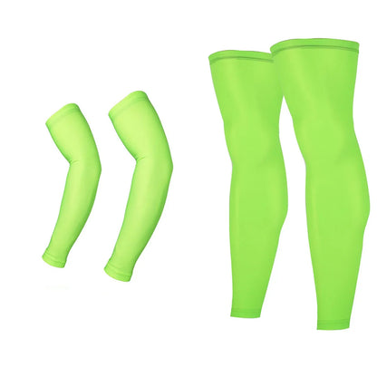 ARSUXEO Compression Cycling Sleeves Anti UV MTB Bike Arm Warmer Legwarmers Protection Jogging Golf Leggings